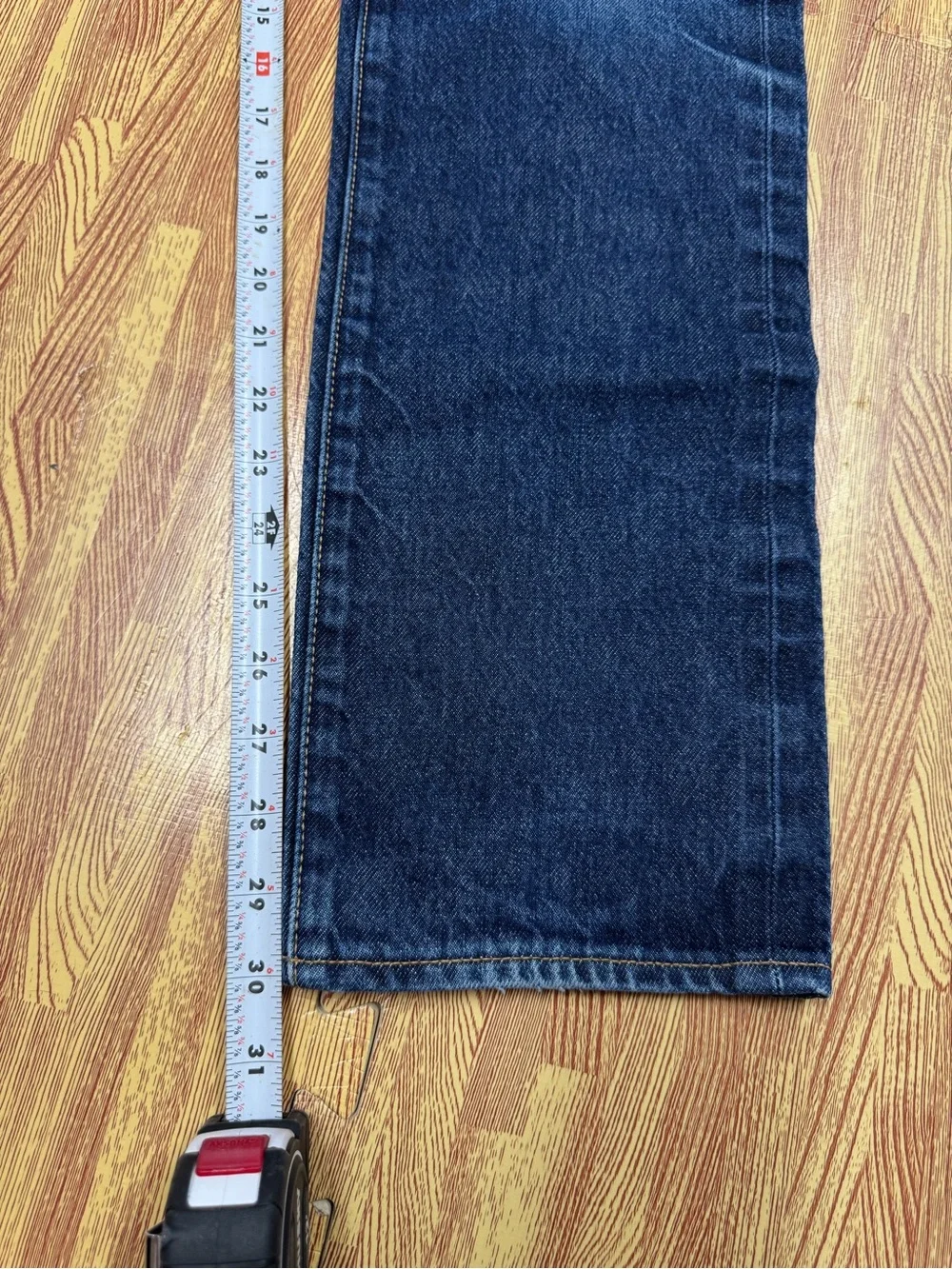 Levis 511 Jeans Mens 30x30 Blue Slim Fit Red Line Selvedge Denim Cotton Whisker